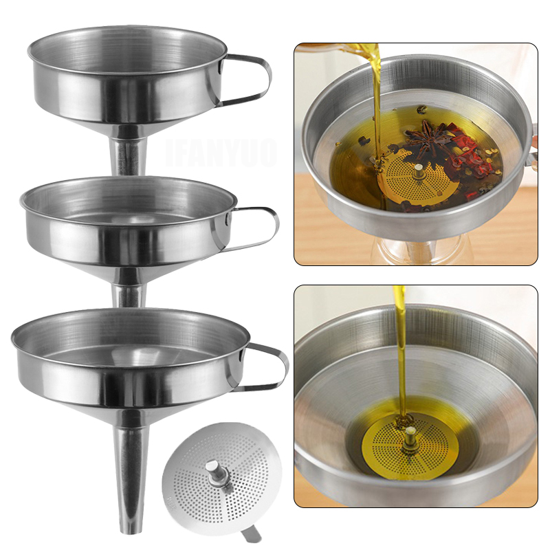 Home Cooking Oil Filter - Zestaw lejków ze stali nierdzewnej, wielorozmiarowy