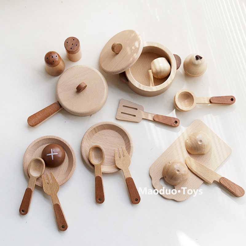 Home Cooking Set - Maoduo Toys Drewniany Zestaw Kuchenny dla