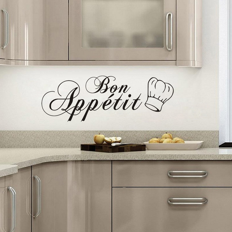 Home Cooking App - Elegancka naklejka ścienna Bon Appétit, naklejka
